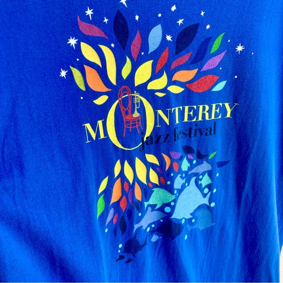 2016 Monterey Jazz Festival T-Shirt in Blue Glidan Size Large - Picture 3 of 4
